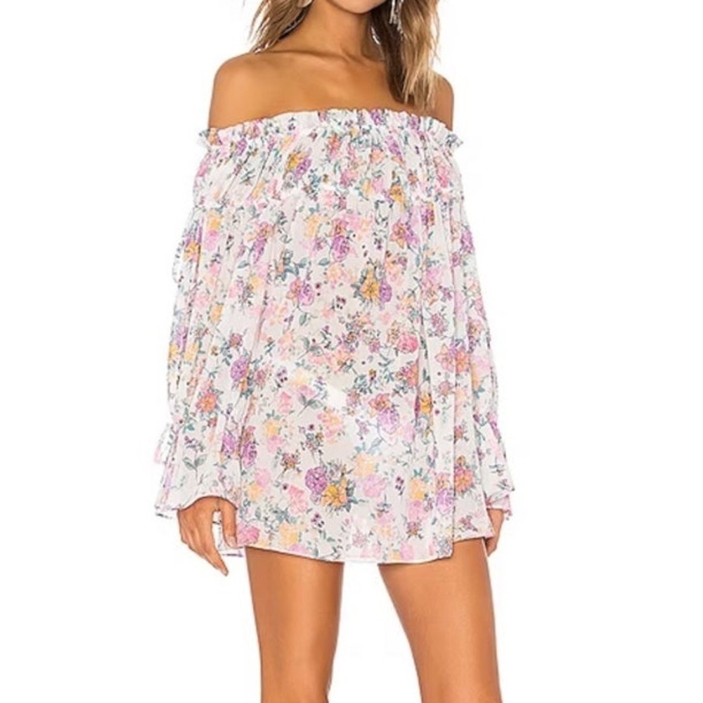 Tularosa Brogan mini dress in pastel floral - Picture 2 of 6
